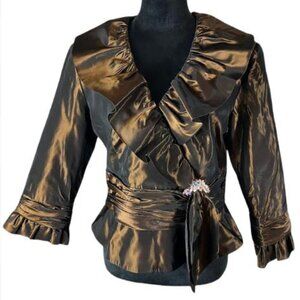 Daymor Couture Taffeta Formal Wedding Blouse MOB MOG or Bridesmade  Size 10  EUC